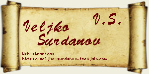 Veljko Surdanov vizit kartica
